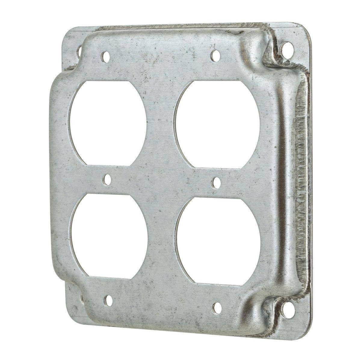 Wiring Device-Kellems HBL907C HBL 2-Duplex Wall Boxes, Square Cover, Pre Galvanized Steel