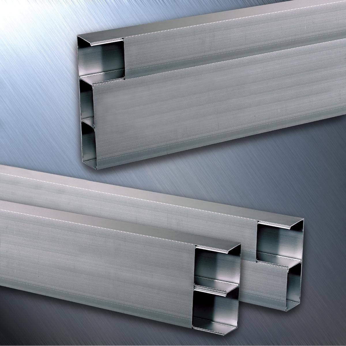 PREMISE WIRING HBLALU5000B10 2-Channel Removable Raceway Base, 10 ft L x 5.08 in W x 1.66 in H, Extruded Aluminum