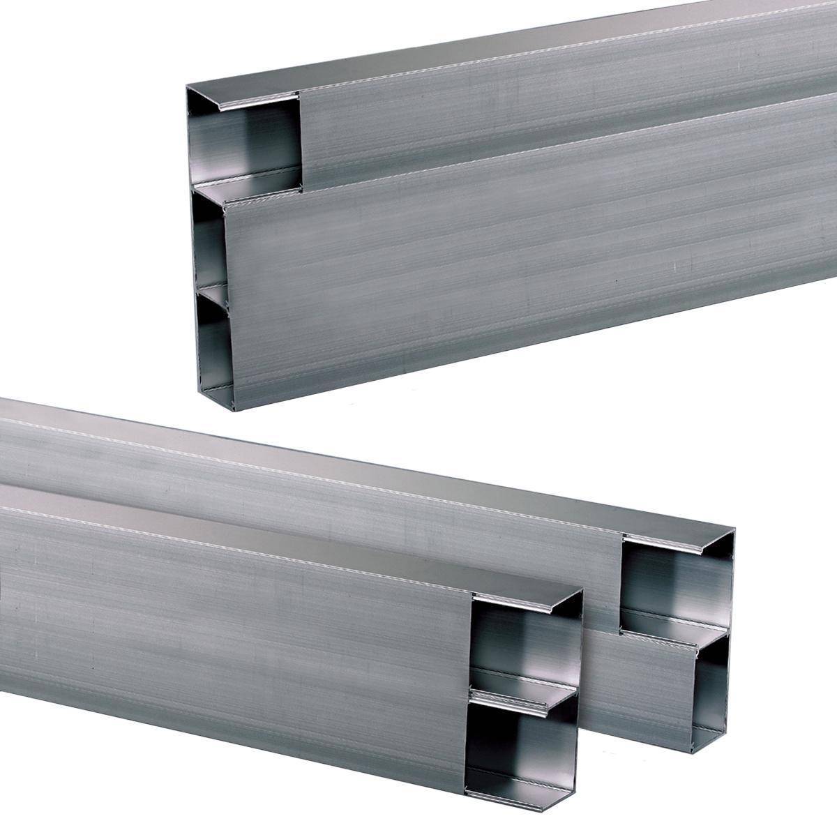 PREMISE WIRING HBLALU5000B10 2-Channel Removable Raceway Base, 10 ft L x 5.08 in W x 1.66 in H, Extruded Aluminum