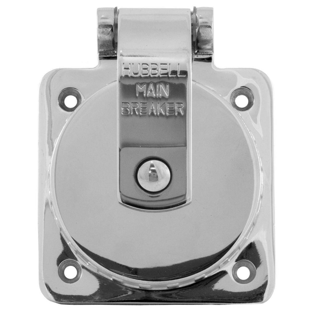 Wiring Device-Kellems Twist-Lock® HBLCBISS 1-Phase 2-Pole 3-Wire Grounding Non-NEMA Standard Watertight Pressure Screw Terminal Standard Circuit Breaker Inlet Cover, Thermoplastic