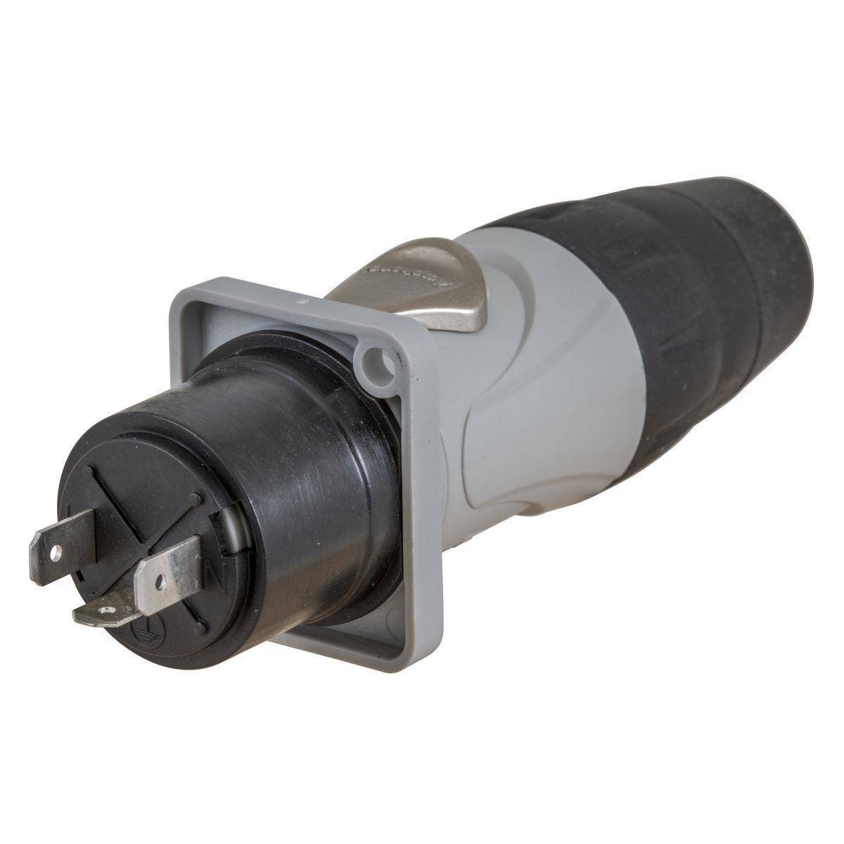 Wiring Device-Kellems Insul-Lock™ Insulgrip® HBLCPOGY Standard Sized Power-Out Connector, 250 VAC, 25 A, 1 Pole, Gray