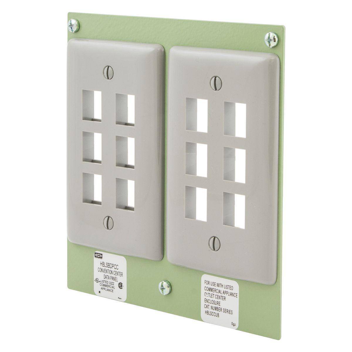 Wiring Device-Kellems HBLSBDPCC Center Data Panel, 2 Gangs, Steel