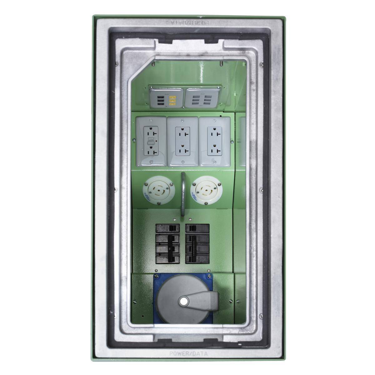 Wiring Device-Kellems HBLSCCUBPD Semi-Adjustable Convention Centre Utility Box With Heavy Duty Cover, Stamped Steel, 2 X 2.3 cu-ft Capacity, 13.46 in L x 24.26 in W x 27.5 in H