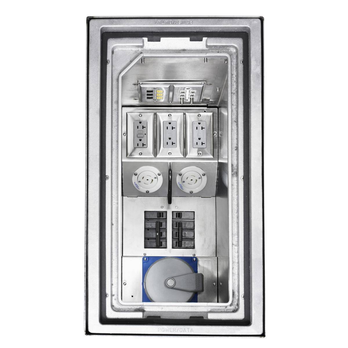 Wiring Device-Kellems HBLSCCUBPDSS Semi-Adjustable Convention Centre Utility Box With Heavy Duty Cover, Stainless Steel, 2 X 2.3 cu-ft Capacity, 13.46 in L x 24.26 in W x 27.5 in H