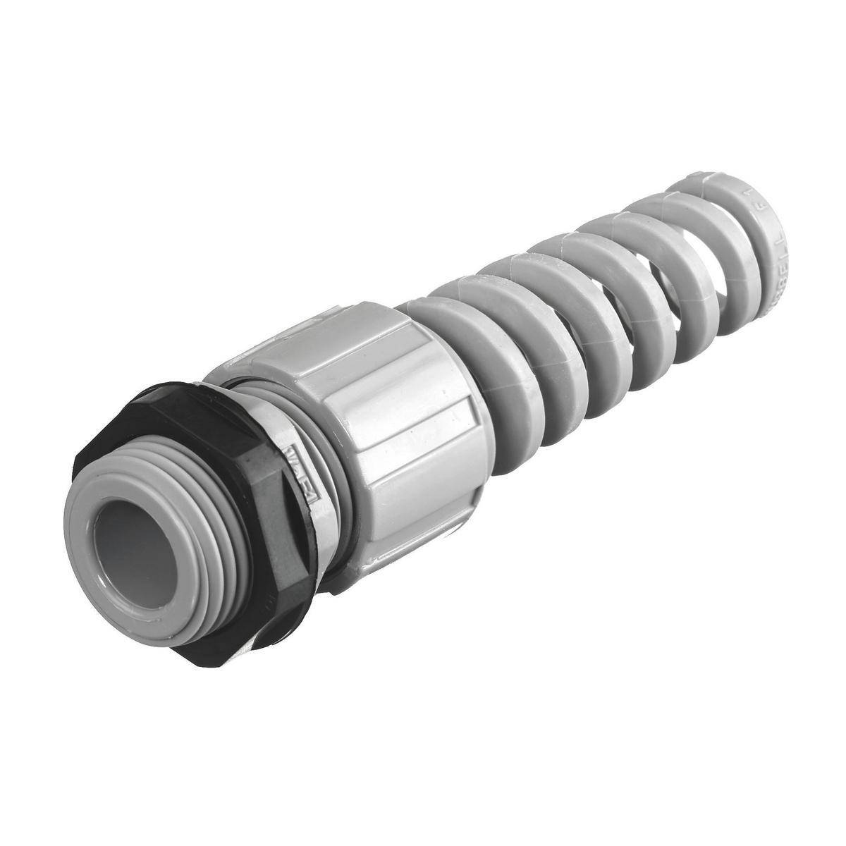 Wiring Device-Kellems Juniors® HJ1013GPK25 Miniature Standard Cord Connector With Spiral, 3/8 in Trade, 1 Conductor, 0.15 to 0.21 in Cable Openings, Nylon