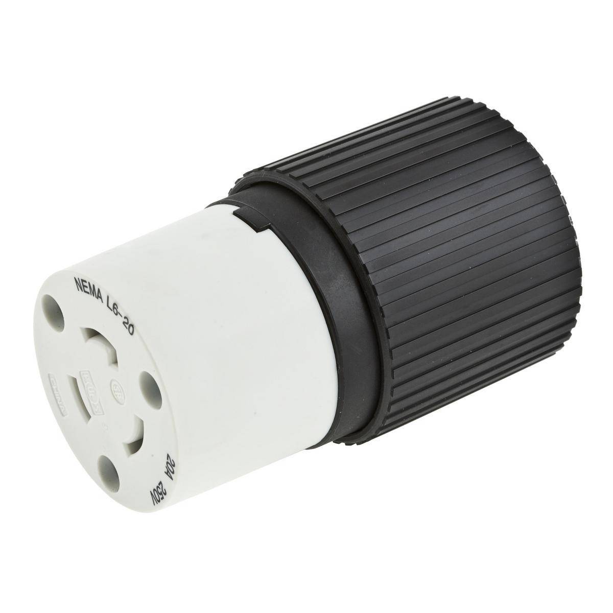 Wiring Device-Kellems Twist-Lock® Hubbell-Pro™ Select Spec™ L630CBKM2 Heavy Duty Modified Isolated Grounding Standard Sized Cord Mount Female Connector, 250 VAC, 30 A, 2 Poles, 3 Wires, Black