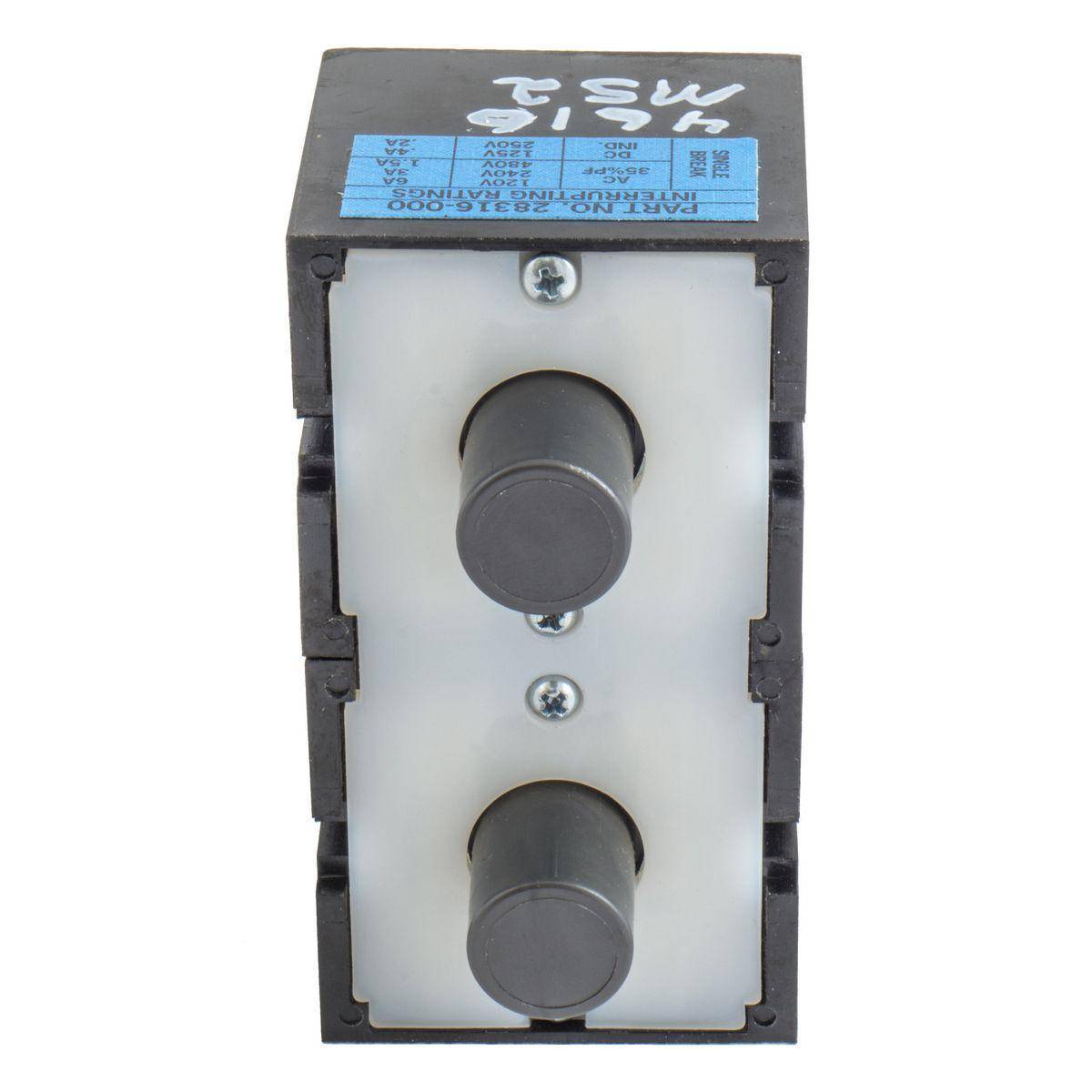 Wiring Device-Kellems MS2 PBS 1-Phase 4-Pole Non-Metallic Pilot Duty Standard Replacement Pendant Insert, For Use With 3-Speed Button Set, 4-Pole, 250 VAC, -40 to 75 deg C Without Impact, Momentary, Surface Mount, Screw Terminal, Black