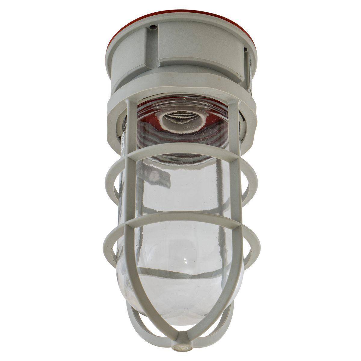 Wiring Device-Kellems NVA15GHGA VTR Vaportight Light Fixture, (1) Type A Incandescent Lamp, 63 W Fixture, 125 VAC, Smooth Gray Housing