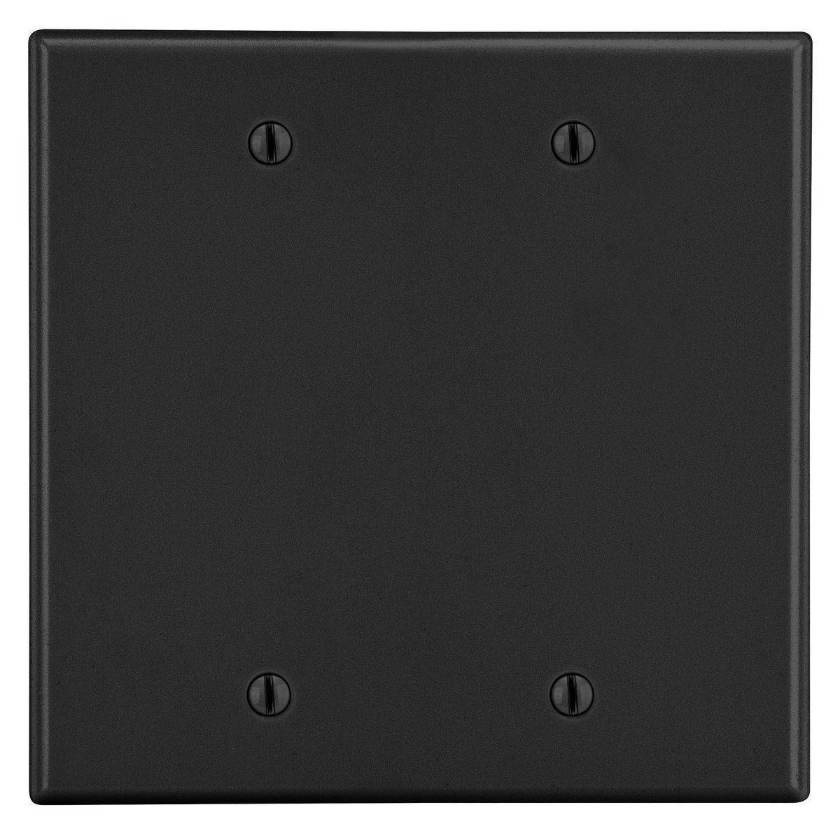 Bryant Electric P23BK Non-Metallic Standard Blank Wall Plate, 2 Gangs, 4.69 in W x 4.63 in H, Polycarbonate Thermoplastic, Black