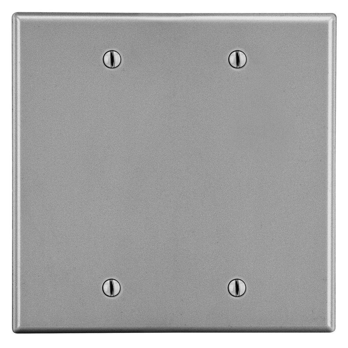 PREMISE WIRING P23GY Non-Metallic Standard Wall Plate, 2 Gangs, 4.69 in W x 4.63 in H, Polycarbonate Thermoplastic, Gray