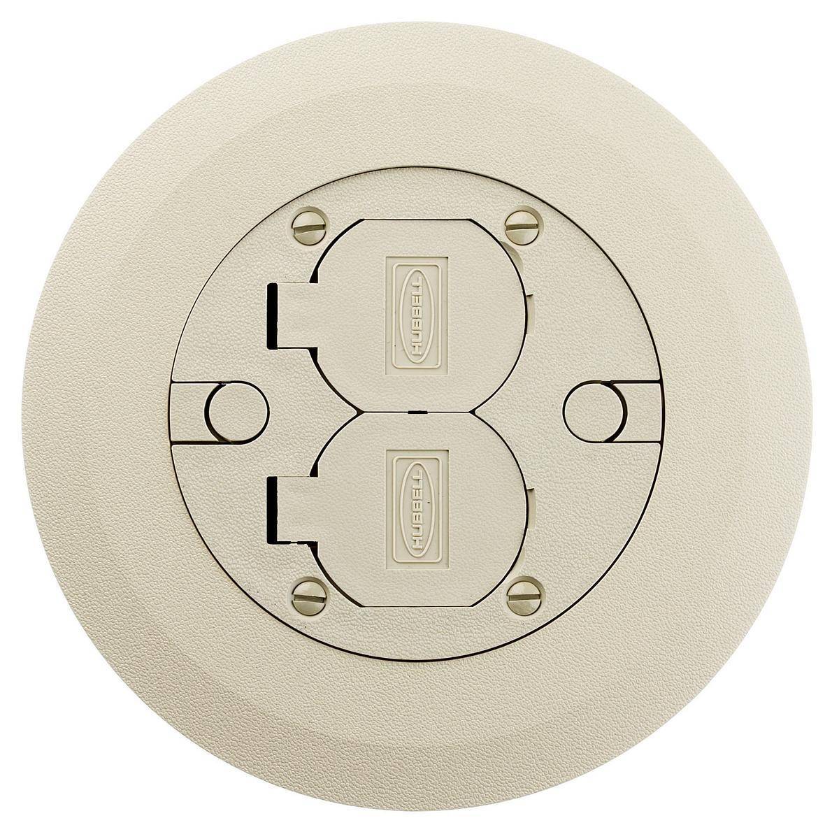 Wiring Device-Kellems ScrubShield® PFBCIA Flush Style Molded Non-Metallic Standard Cover and Flange Assembly, 6-1/4 in Dia, 6-1/4 in L x 6-1/4 in W x 0.56 in D, Thermoplastic/ABS