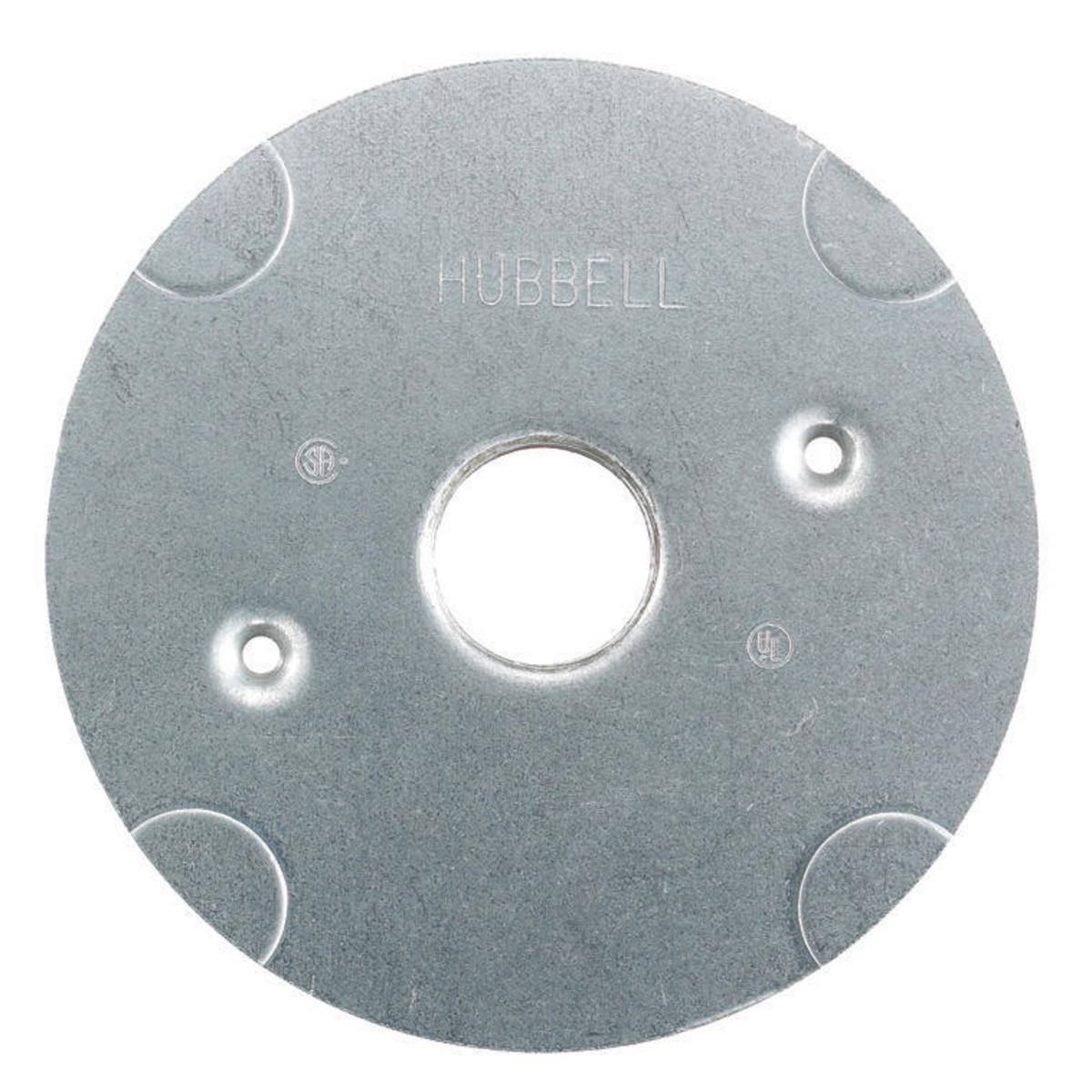 Wiring Device-Kellems PFBP1 Furniture Feed Standard Sized Plate With 1 in Threaded Opening, Steel