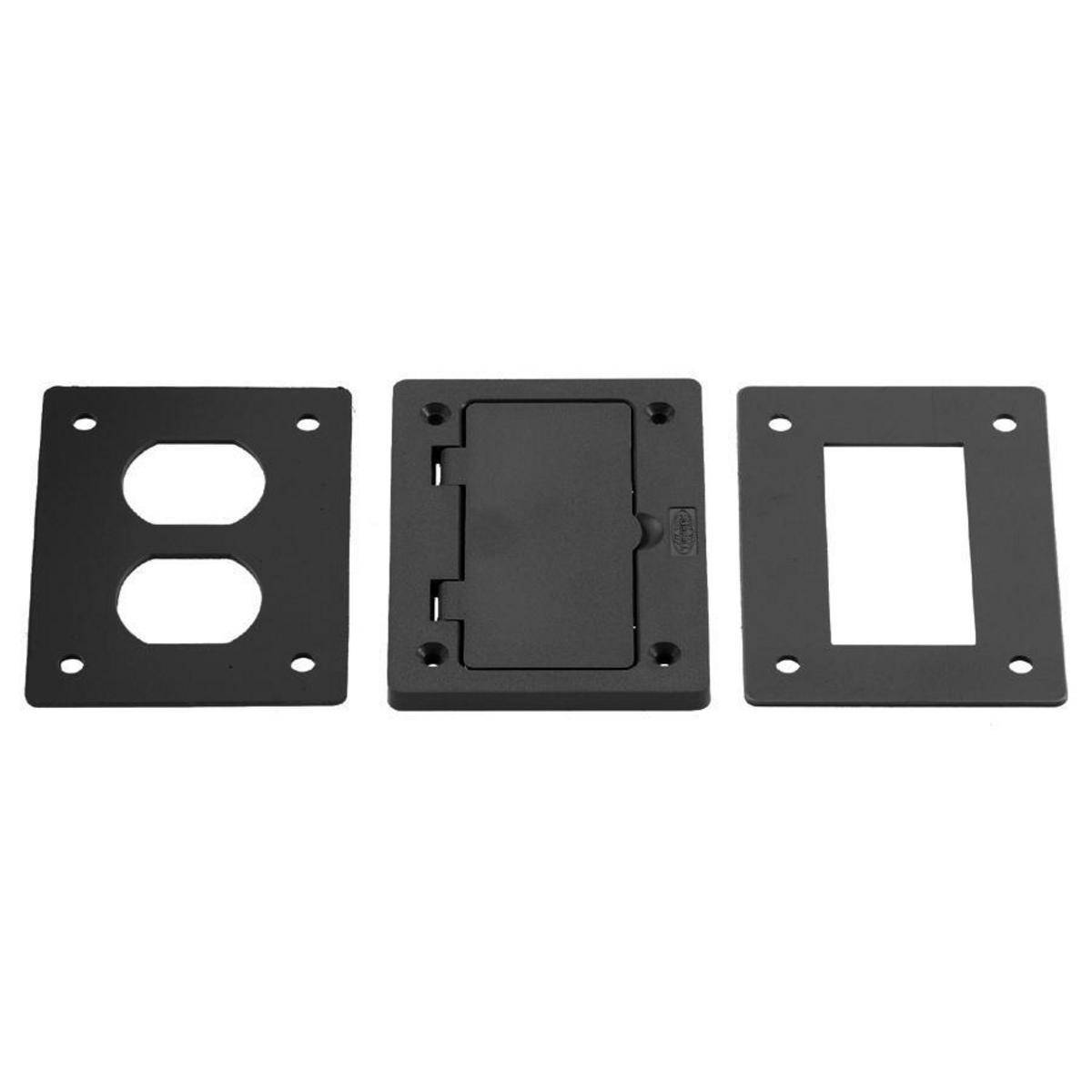 Wiring Device-Kellems ScrubShield® PFBR826BLA Decorator Flush Style Molded Non-Metallic Standard Device Plate With Duplex and Style Line® Decorator Inserts, 4.15 in L x 2.97 in W x 0.24 in D, PVC