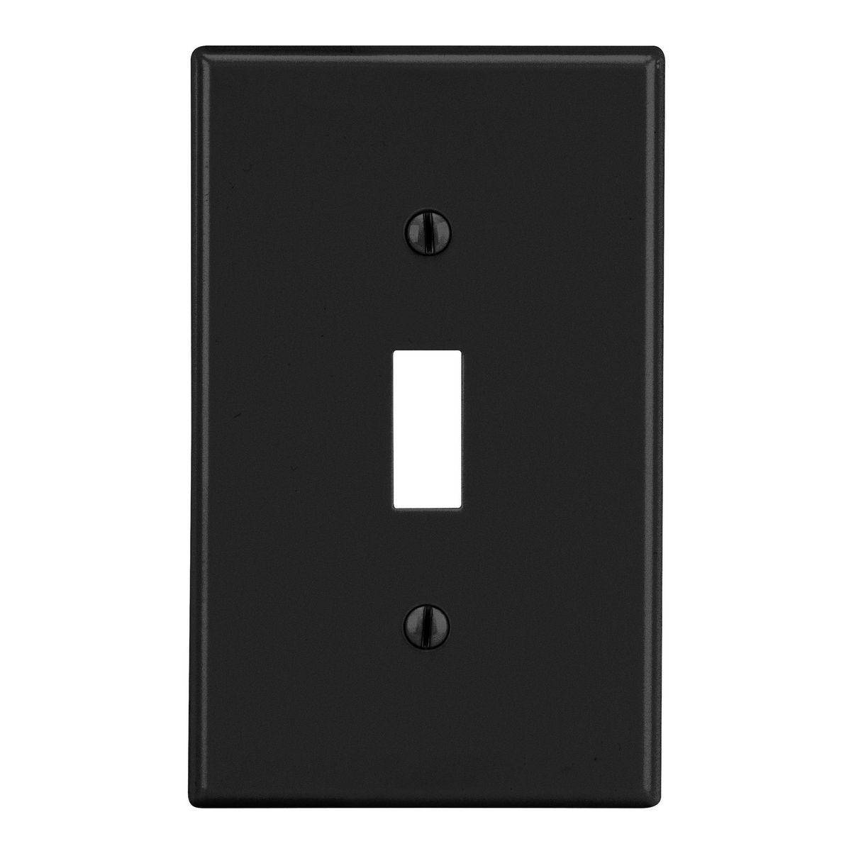 EATON Arrow Hart™ PJ1BK PJ Series Mid-Sized Toggle Switch Wall Plate, 1 Gangs, 3.12 in W x 4.87 in H, Polycarbonate, Black