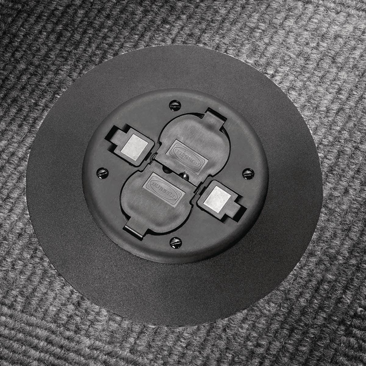 PREMISE WIRING PT2X2SFBL 2x2 Flush Fire Rated Standard Poke Through Service Fitting, 7 in Dia, 16.67 in L, Aluminum