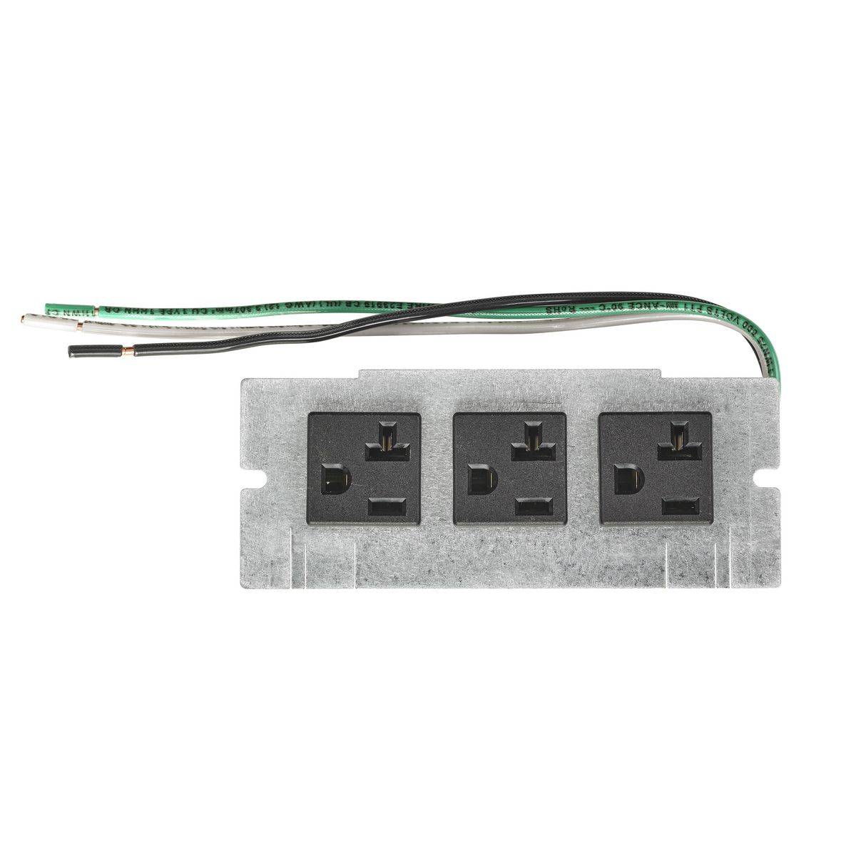Wiring Device-Kellems PWFBMP3R Recessed Pre-Wired Device Plate, 5.01 in L x 2.04 in W, 2, 4, 6 Gangs, Steel