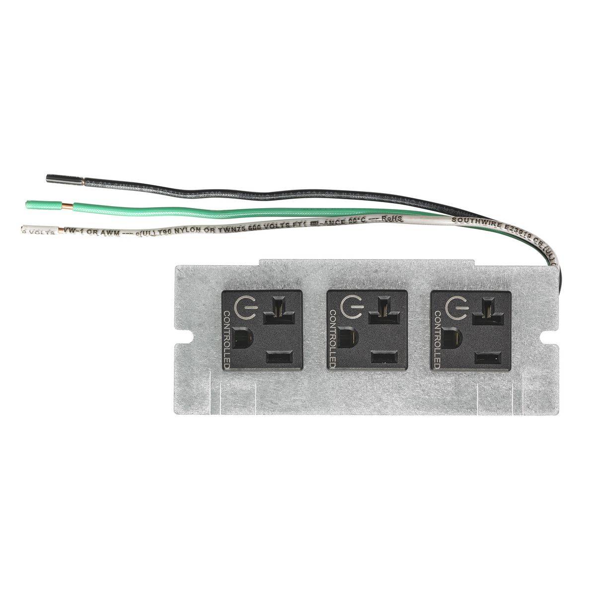 Wiring Device-Kellems PWFBMP3RC Recessed Pre-Wired Device Plate, 5.01 in L x 2.04 in W, 2, 4, 6 Gangs, Steel
