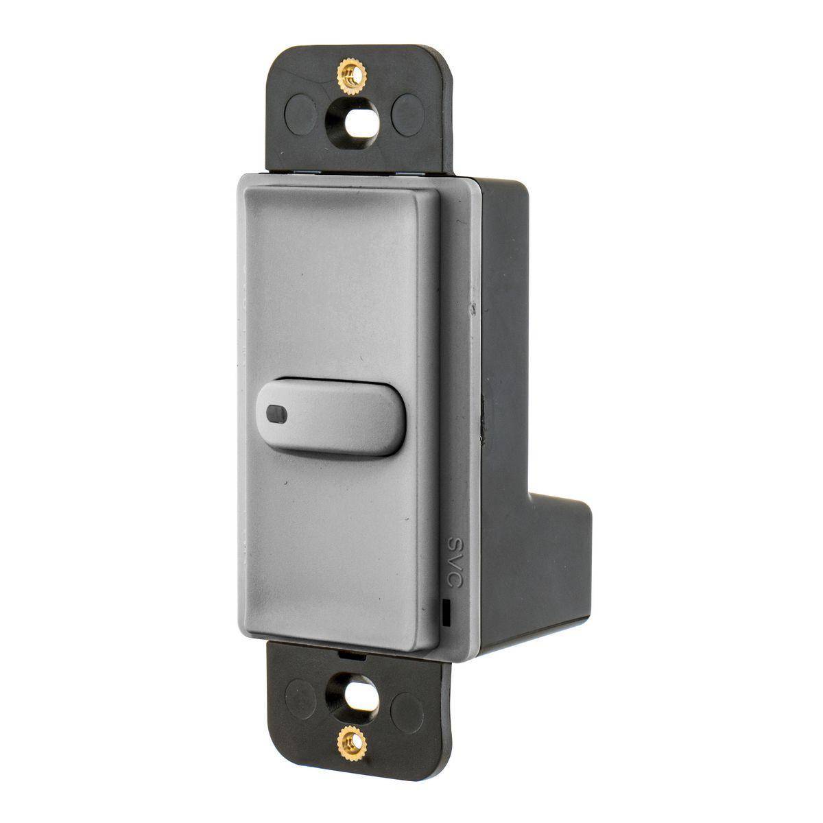 Wiring Device-Kellems Load:Logic® RCS1GY 1-Button 2-Circuit Standard Adjustable Room Controller Switch With Pilot Light, 24 VDC, Gray