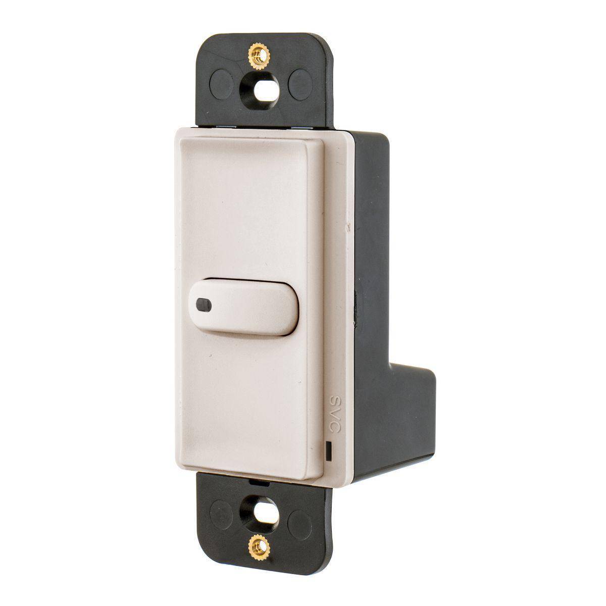 Wiring Device-Kellems Load:Logic® RCS1LA 1-Button 2-Circuit Standard Adjustable Room Controller Switch With Pilot Light, 24 VDC, Light Almond