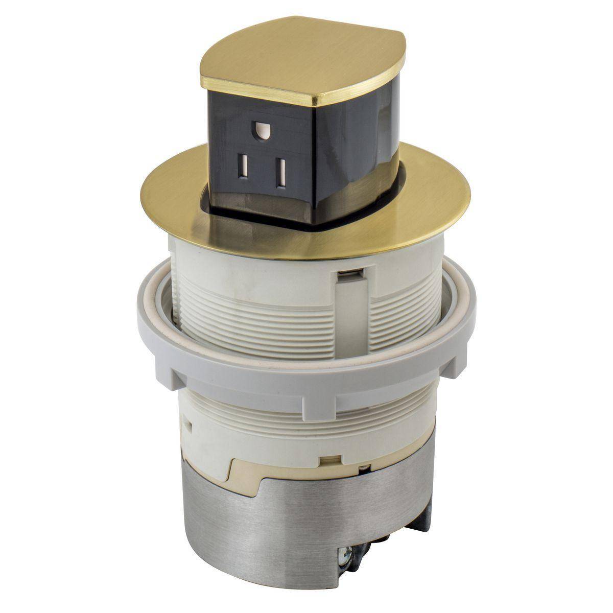 Bryant Electric Wiring Device-Kellems RCT201BR 1-Outlet Counter Pop-Up Standard Tamper-Resistant Kitchen Center Receptacle Kit, Thermoplastic PBT