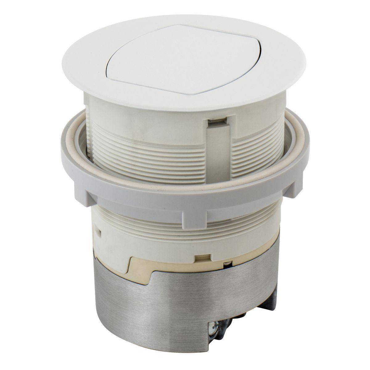 PREMISE WIRING RCT201W 1-Duplex Flush Mount Standard Tamper-Resistant Pop-Up Kitchen Counter Receptacle, Composite