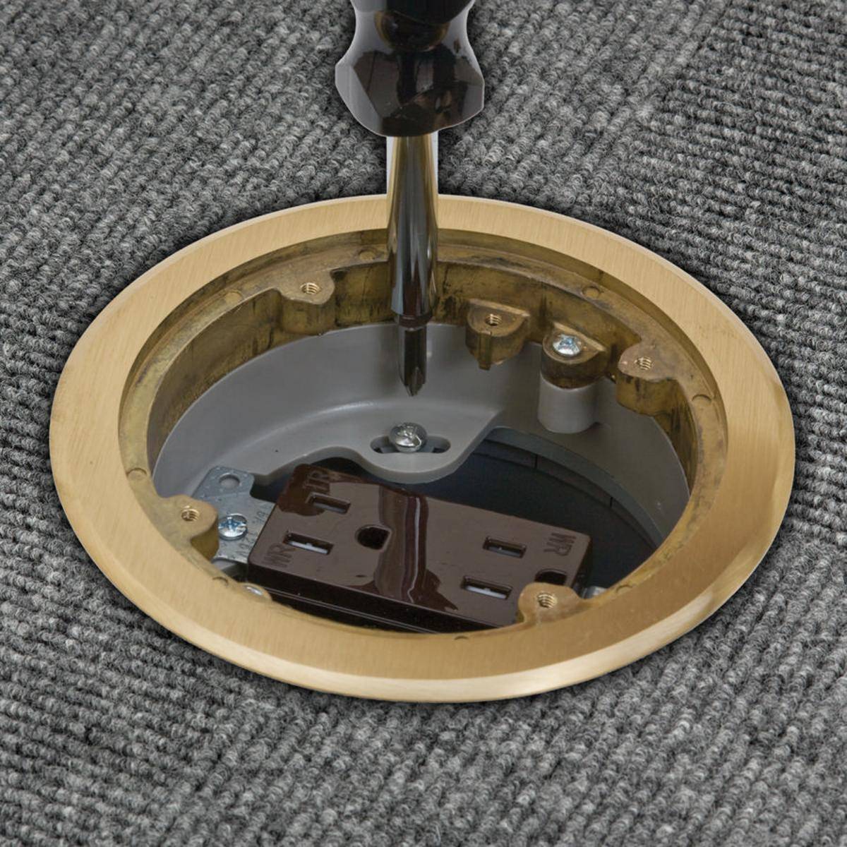 Wiring Device-Kellems RF406BR Standard Sized Floor Box, 2 Outlets, 2 Knockouts, 2.43 in H