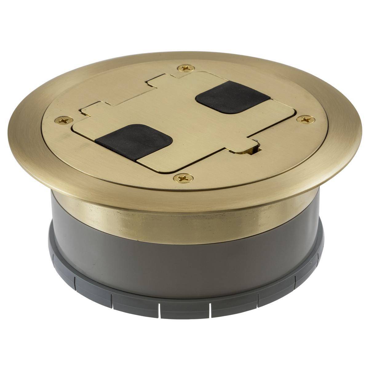 Bryant Electric Wiring Device-Kellems RF406BP Factory Pre-Assembled Flange/Hinged Door Cover Floor Box, PVC, 1 Gangs