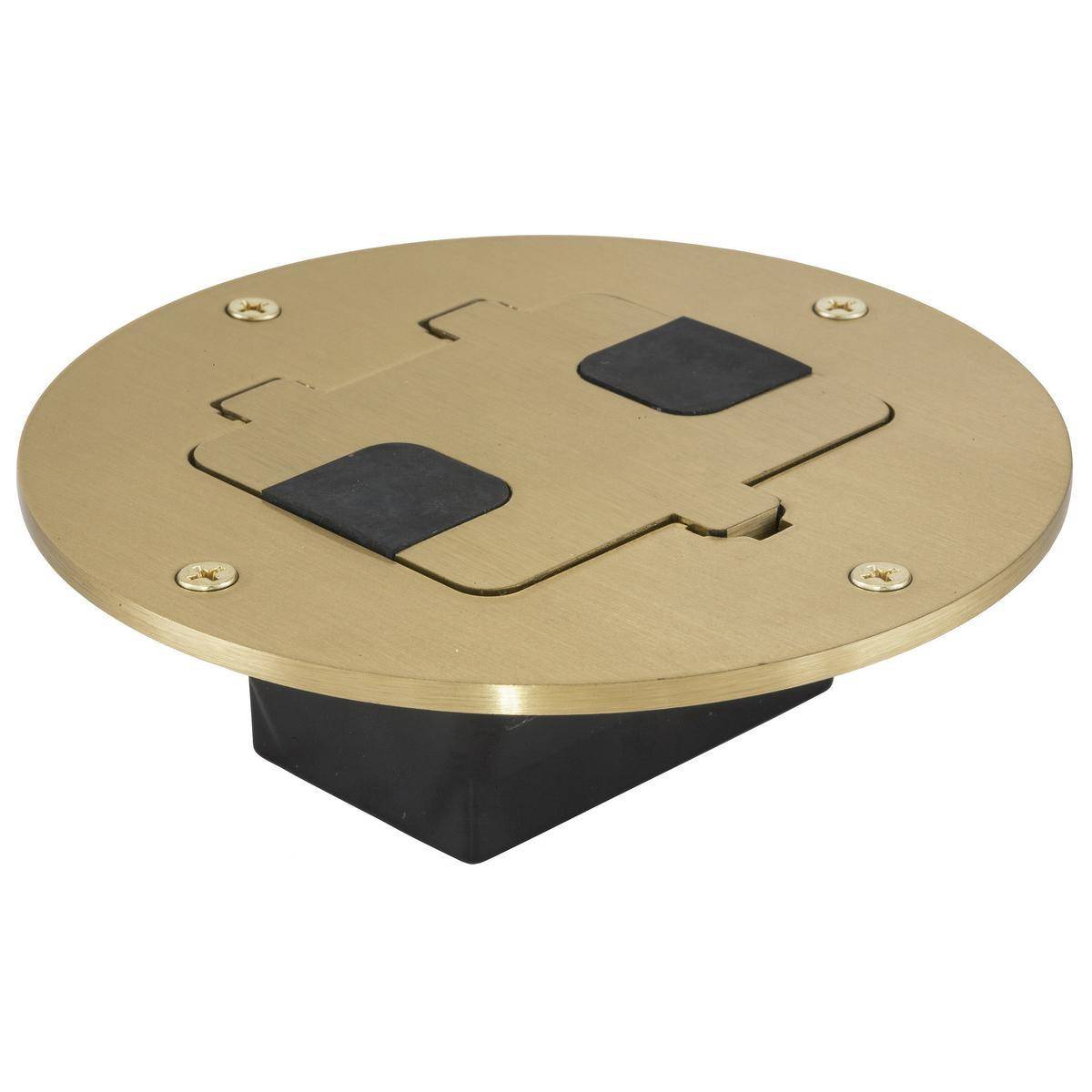PREMISE WIRING tradeSELECT® RF509BR Semi-Adjustable Standard Flush Fit Cover, Brass