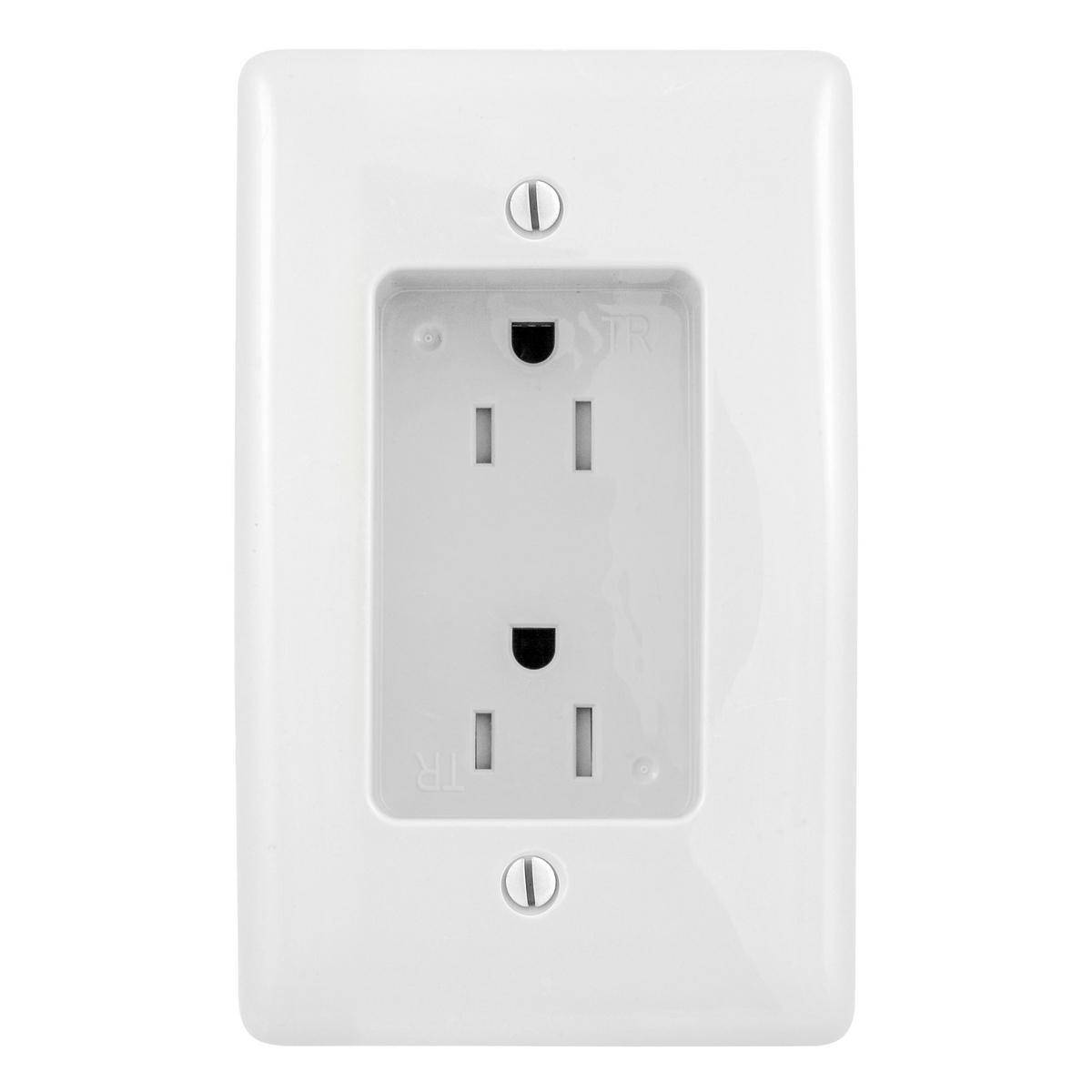 PREMISE WIRING tradeSELECT® RR1510W 2-Gang Duplex Standard Tamper Resistant Recessed Receptacle, 125 VAC, 15 A, 2 Poles, 3 Wires, White