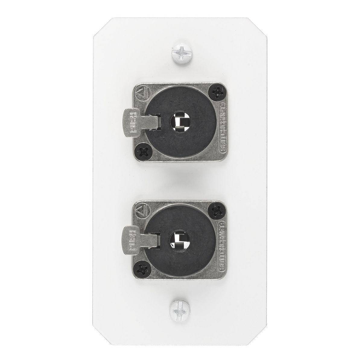 Wiring Device-Kellems SystemOne S1R10CSP2X Standard Center Sub Plate With (2) XLR Opening, 4.18 in L x 2.22 in W x 0.06 in D, Steel