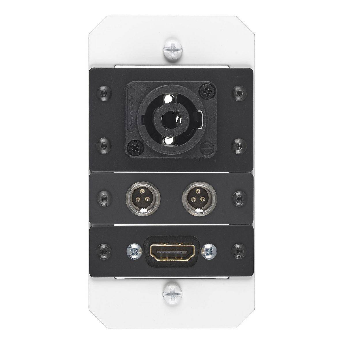 Wiring Device-Kellems SystemOne S1R10CSPC Standard Center Sub Plate With (4) Extron MAAP Opening, 4.18 in L x 2.22 in W x 0.06 in D, Steel