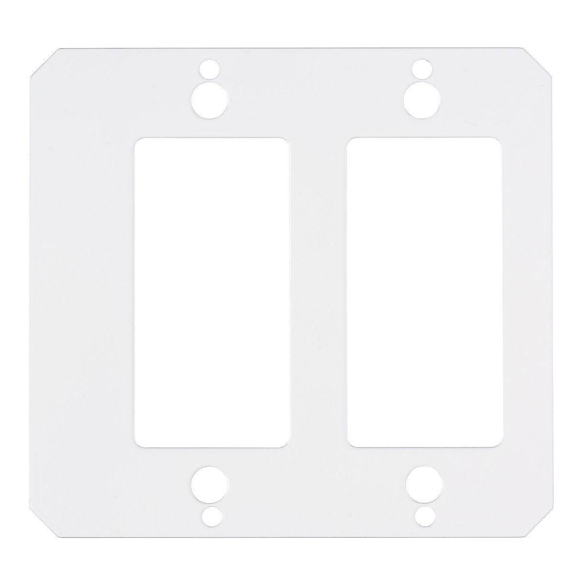 PREMISE WIRING Wiring Device-Kellems SystemOne™ ScrubShield® S1R10CSPM Center Fire Rated Poke Through Recessed Standard Sub-Plate With (2) Style Line® Decorator Openings, NEMA Spacing, 4.18 in L x 4.47 in W, Galvanized Steel