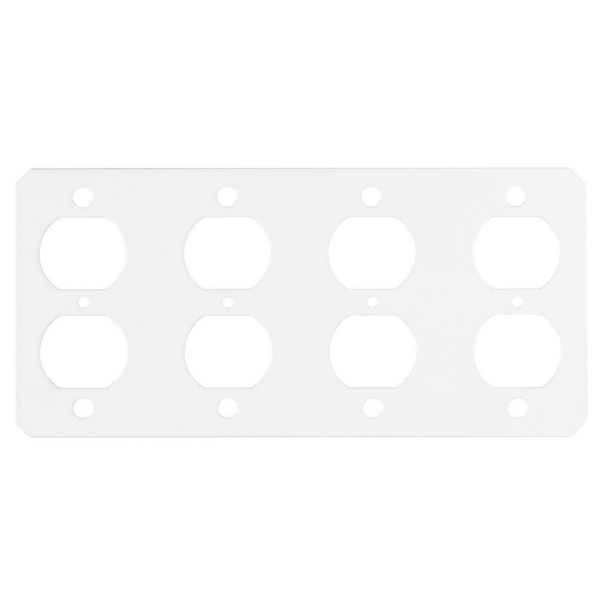 Wiring Device-Kellems SystemOne S1R10CSPR Standard NEMA Spacing Center Sub Plate With (4) Duplex Opening, 4.18 in L x 8.9 in W x 0.06 in D, Steel