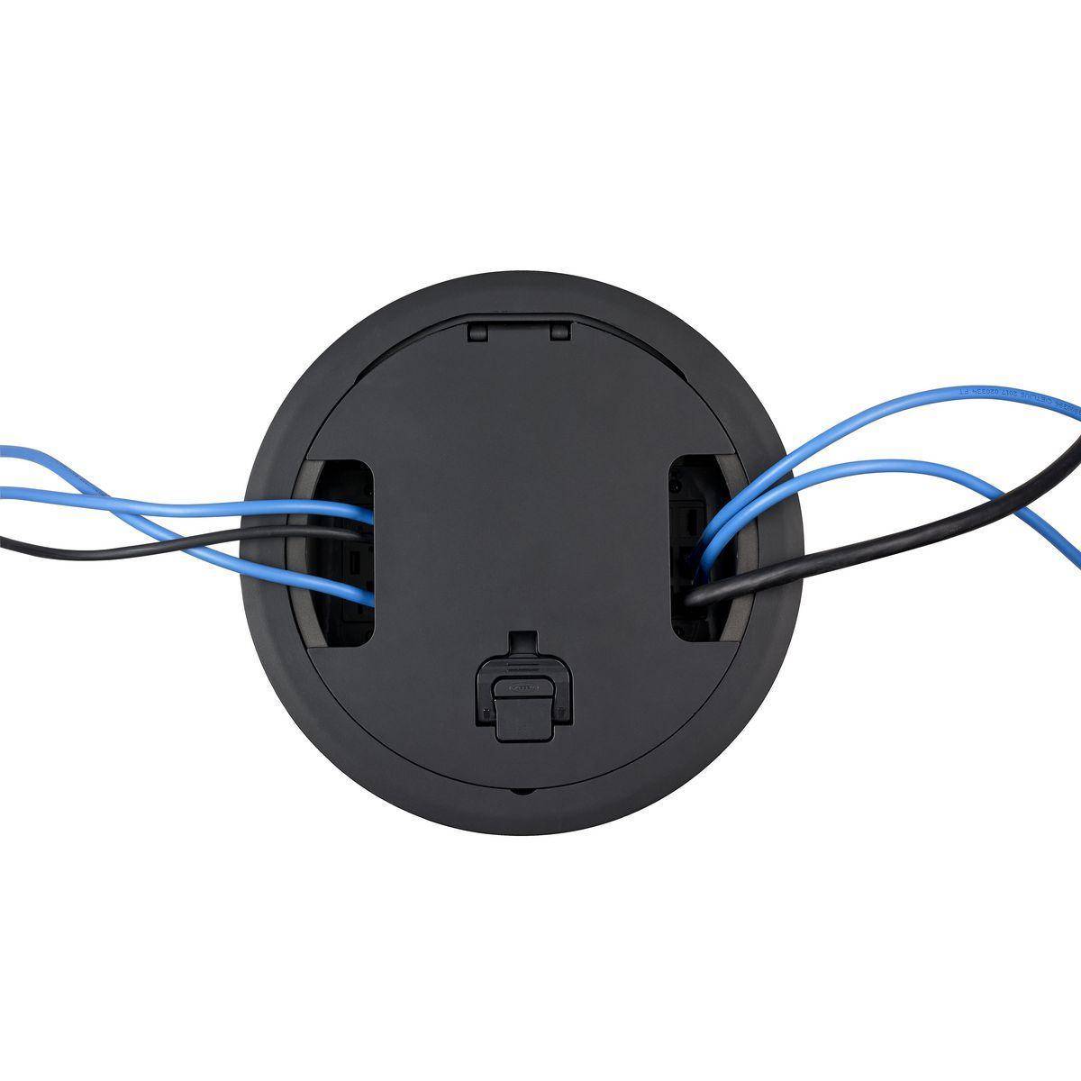 PREMISE WIRING Wiring Device-Kellems SystemOne™ ScrubShield® S1R10CVRBLK Fire Rated Poke Through Standard Recessed Cover, 10 in Dia, 1.48 in D, Die Cast Aluminum/Galvanized Steel