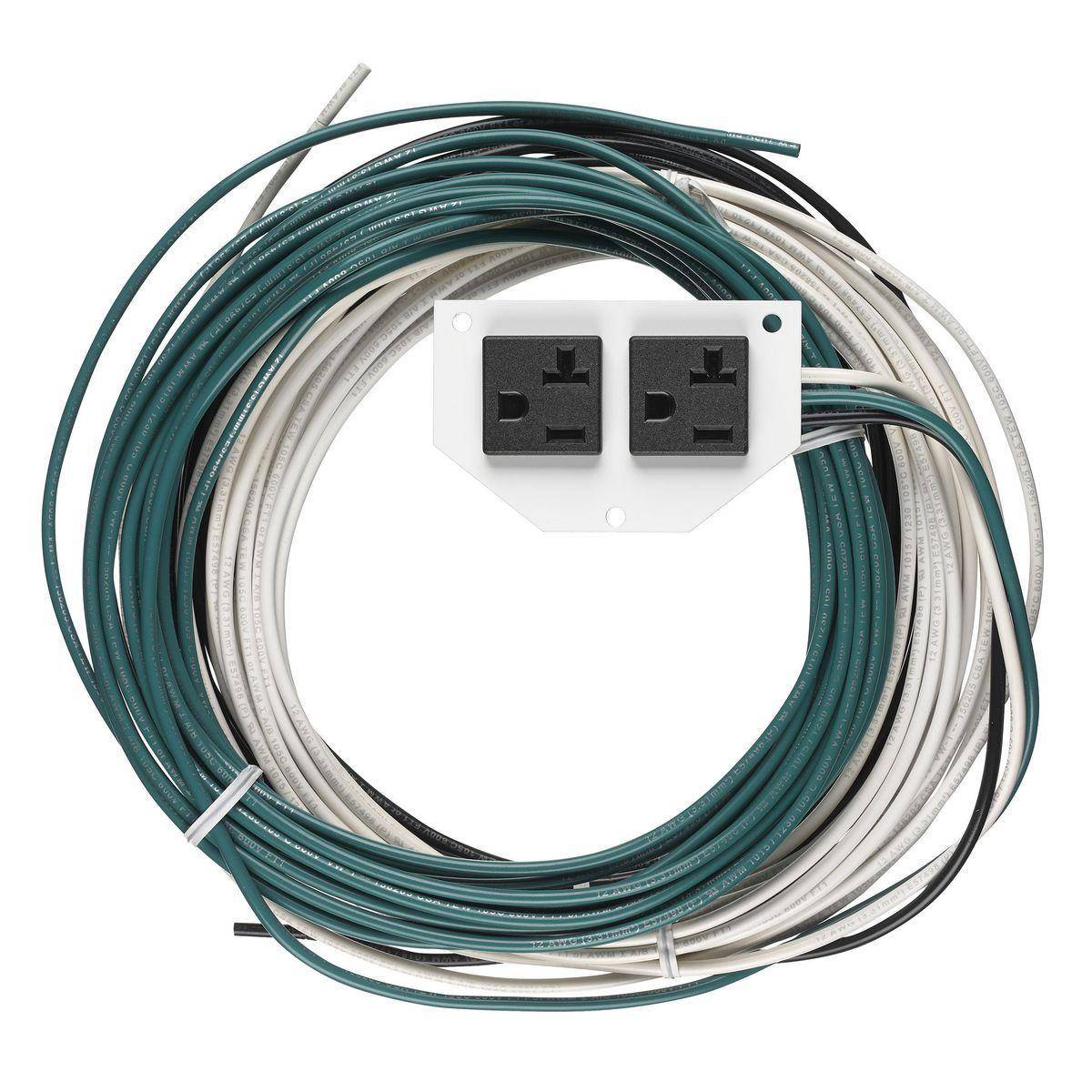 Wiring Device-Kellems SystemOne S1R10PSPZ25 Standard Half Duplex Pre-Wired Perimeter Sub Plate With 25 ft Lead, 3.3 in L x 2.08 in W x 0.92 in D, Steel