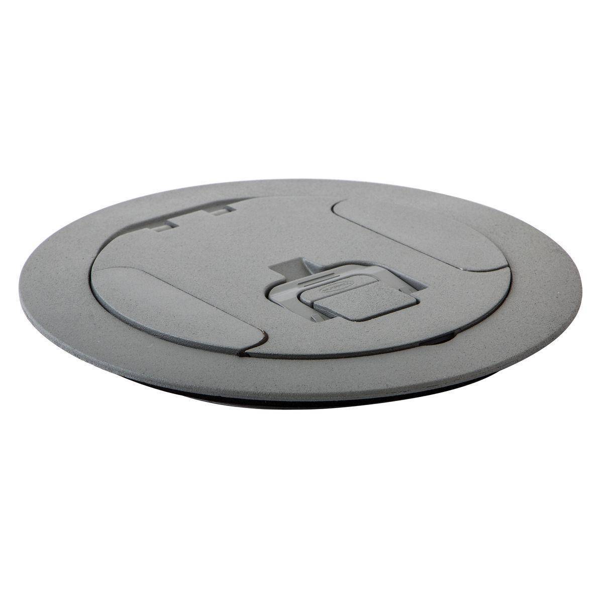 PREMISE WIRING Wiring Device-Kellems SystemOne™ ScrubShield® S1R6CVRGRY Fire Rated Poke Through Standard Recessed Cover, 6 in Dia, 1.3 in D, Die Cast Aluminum