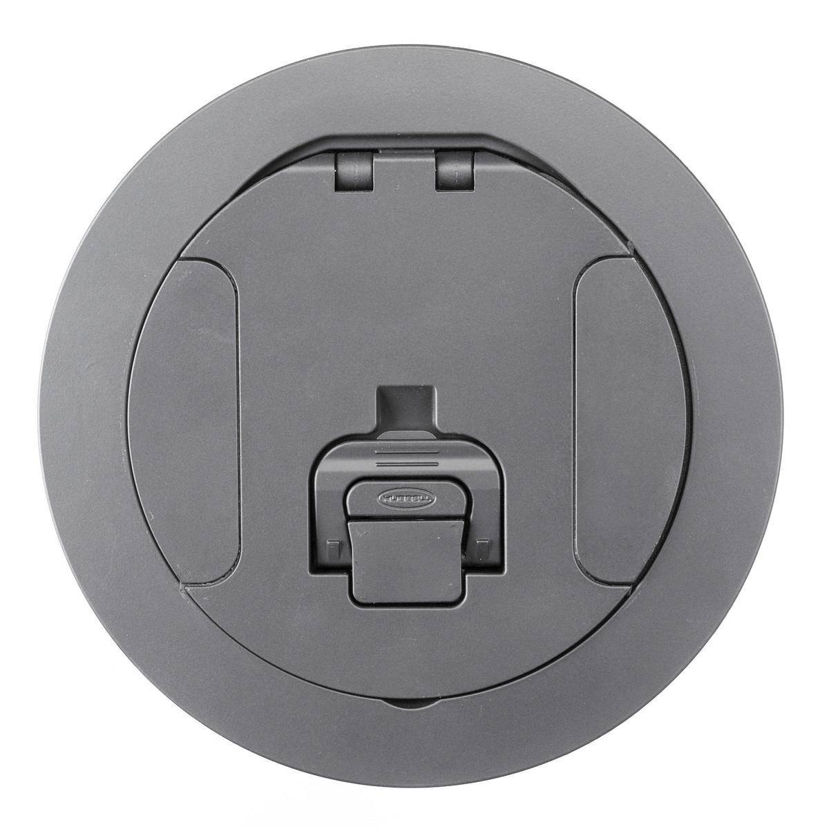 PREMISE WIRING Wiring Device-Kellems SystemOne™ ScrubShield® S1R6CVRGRY Fire Rated Poke Through Standard Recessed Cover, 6 in Dia, 1.3 in D, Die Cast Aluminum