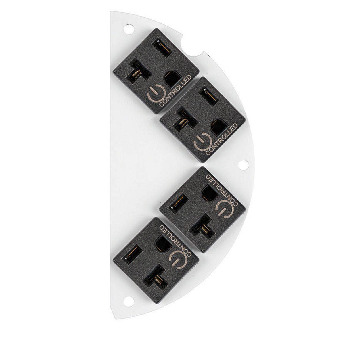 Wiring Device-Kellems SystemOne S1R6SPHC4 Controlled Laser Marked/Standard Sized/Left Side Sub Plate With (4) 20 A Pre-Wired Receptacle Cubes, 5-1/4 in L x 2.48 in W, Steel