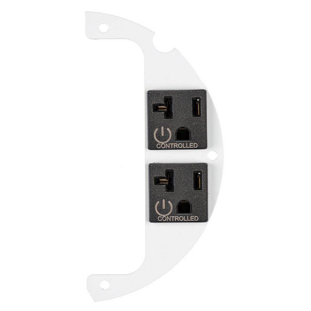 Wiring Device-Kellems SystemOne S1R6SPZC Controlled Laser Marked/Standard Sized/Right Side Sub Plate With (2) 20 A Pre-Wired Receptacle Cubes, 5-1/4 in L x 2.48 in W, Steel
