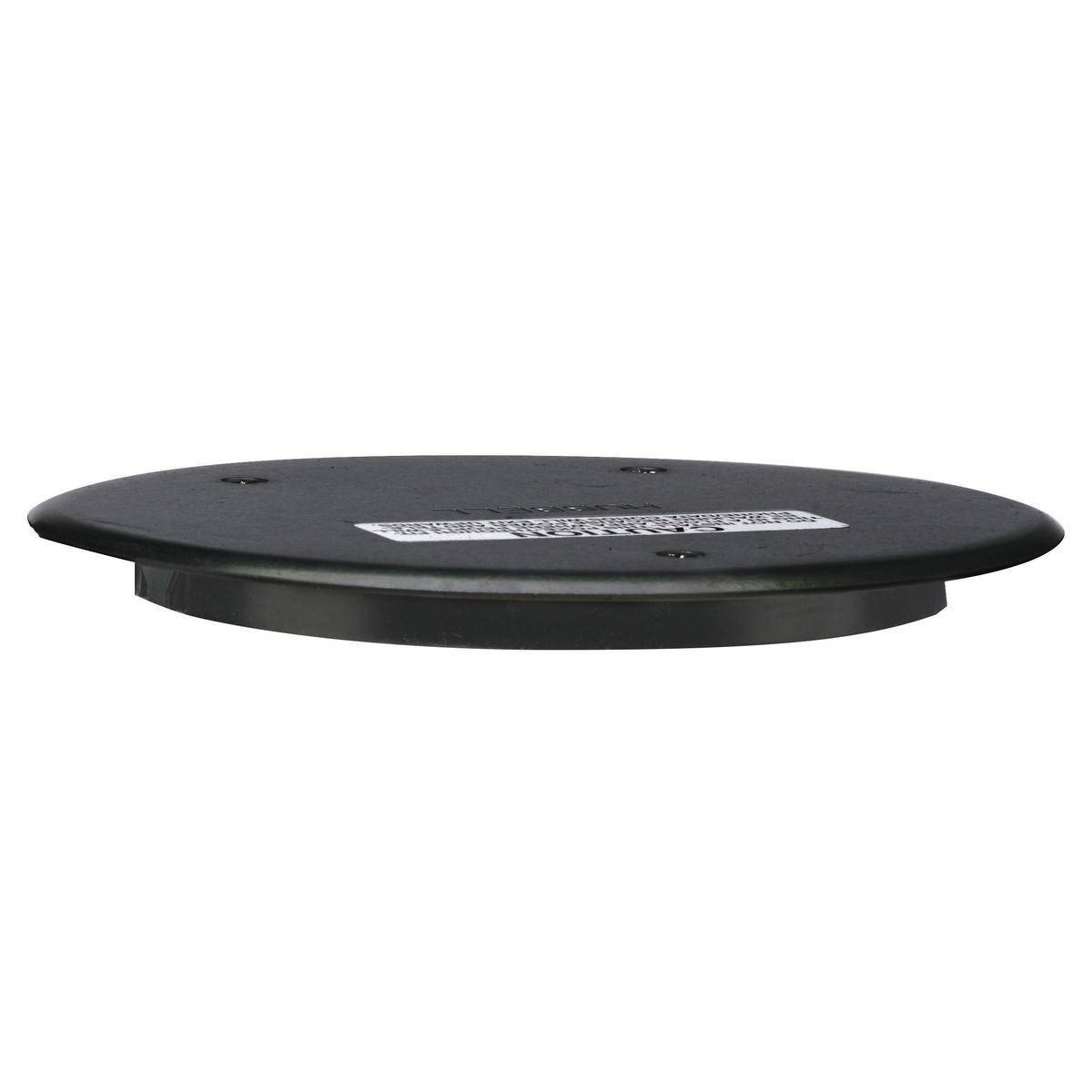 Wiring Device-Kellems ScrubShield® SystemOne® S1R4FRPTADMTBK Recessed Standard Abandonment Plate, For Use With 4 in S1R4 Fire-Rated Poke Through Unit, 4 in Core Hole, Threaded Mount, Aluminum, Black