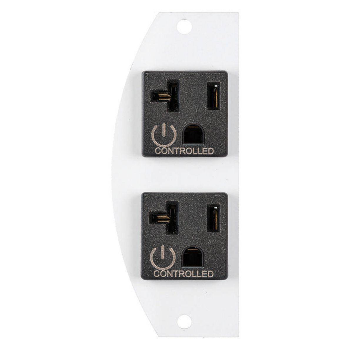 Wiring Device-Kellems ScrubShield® SystemOne® S1R8PSPZC Controlled Laser Marked/Standard Sized Sub Plate With (2) 20 A Pre-Wired Power Cubes, Composite