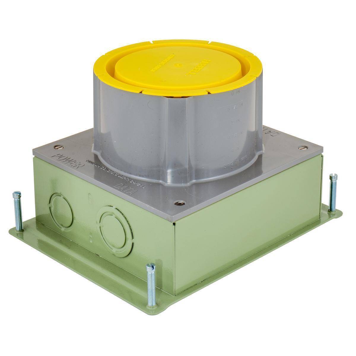 Wiring Device-Kellems SystemOne S1SFBCR Corrosion Resistant Concrete Floor Box, Composite, 175.7 cu-in Capacity, 7.5 in L x 9.54 in W x 3 in H