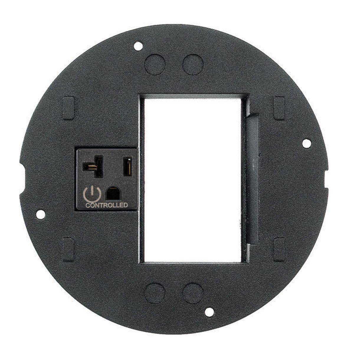 Wiring Device-Kellems ScrubShield® SystemOne S1SP3IMC Controlled Laser Marked/Controlled Sticker/Standard Sized Sub Plate With (1) 20 A 125 VAC Receptacle, 5.36 in Dia, Composite