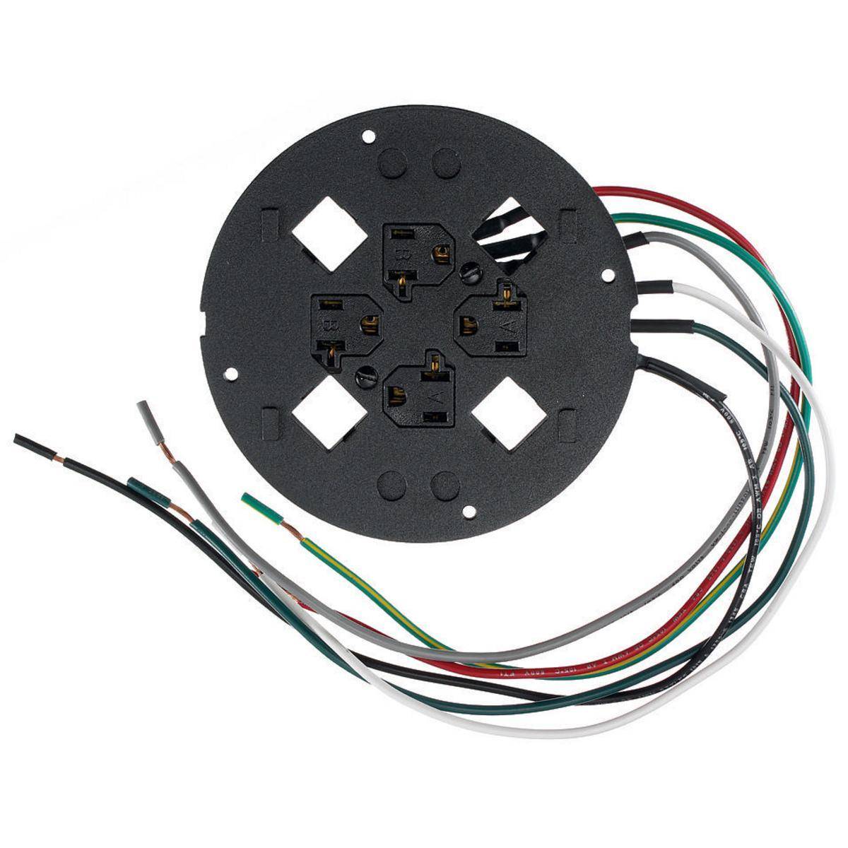 PREMISE WIRING S1SP4X4SYS Fabricated Standard Sub-Plate With 18 in Leads, 5.36 in Dia, 6.26 in W, Composite