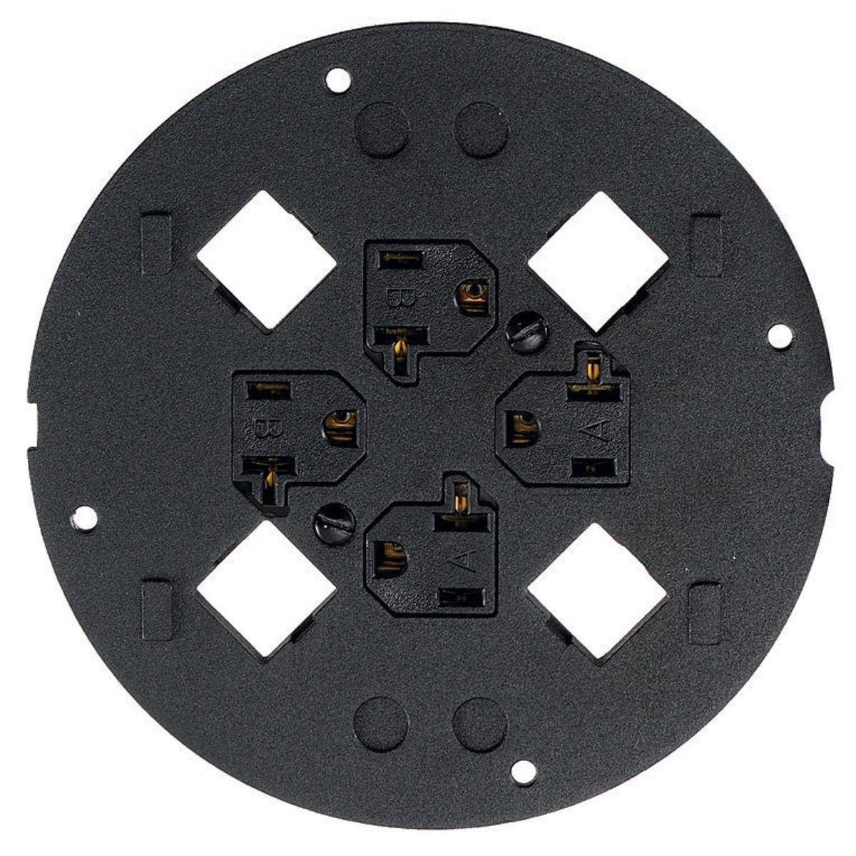 PREMISE WIRING S1SP4X4SYS Fabricated Standard Sub-Plate With 18 in Leads, 5.36 in Dia, 6.26 in W, Composite