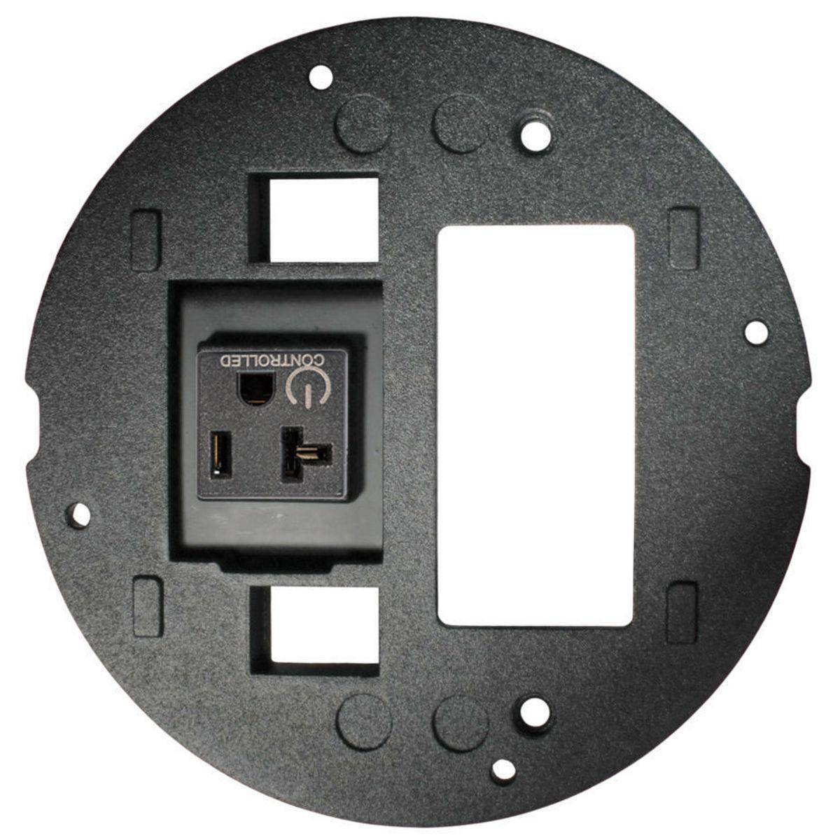 Wiring Device-Kellems ScrubShield® SystemOne S1SPAMM20C Controlled Laser Marked/(1) Decorator Opening/(2) Keystone Jack Opening Sub Plate With (1) 20 A Pre-Wired Receptacle, 5.36 in Dia