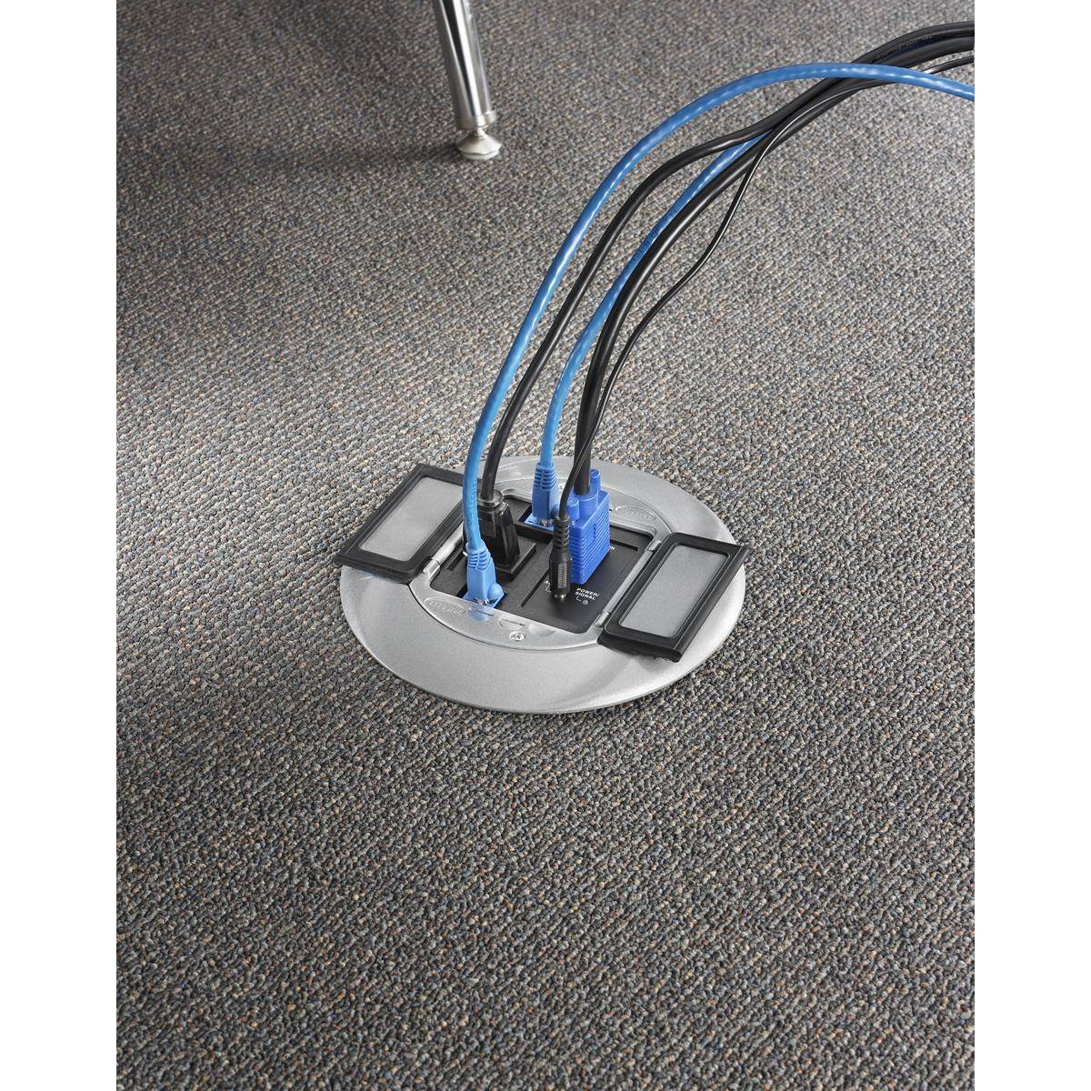 Wiring Device-Kellems ScrubShield® SystemOne S1SPAMM20C Controlled Laser Marked/(1) Decorator Opening/(2) Keystone Jack Opening Sub Plate With (1) 20 A Pre-Wired Receptacle, 5.36 in Dia
