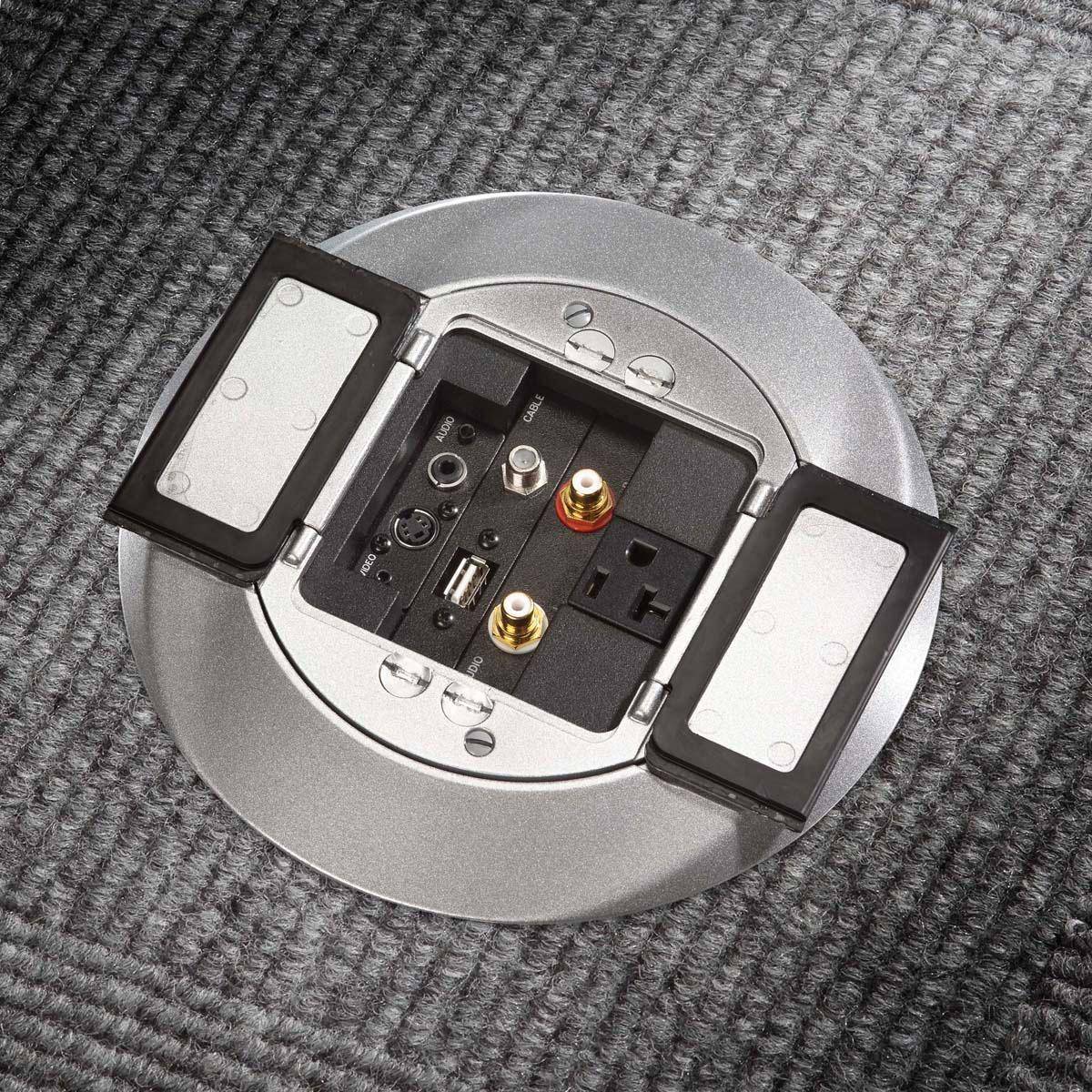 Wiring Device-Kellems SystemOne S1SPEXT2 Standard Fire-Rated Poke-Through Sub Plate, 5.36 in Dia, 6.26 in L, Cast Aluminum