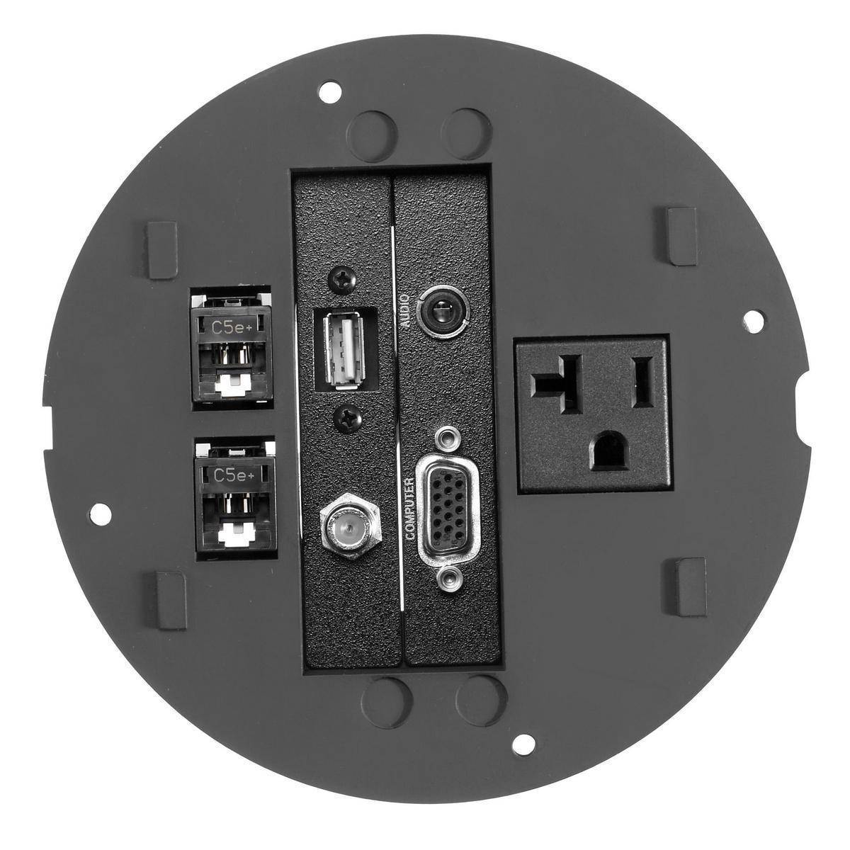 Wiring Device-Kellems SystemOne S1SPEXT4 Standard Fire-Rated Poke-Through Sub Plate, 5.36 in Dia, 6.26 in L, Cast Aluminum