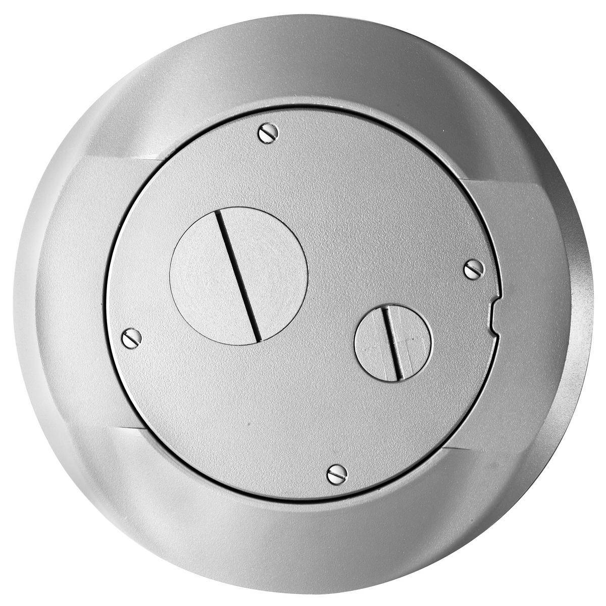 Wiring Device-Kellems SystemOne S1SPFFAL Fire-Rated Poke-Through Sub Plate, 8 in Dia, 2.41 in L, Cast Aluminum